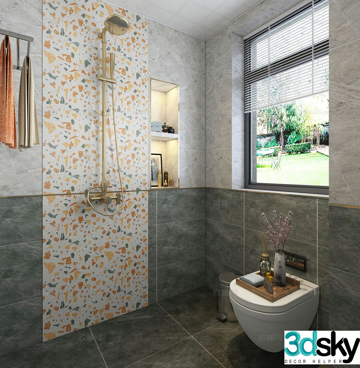 Modern bathroom bathroom toilet 3d model