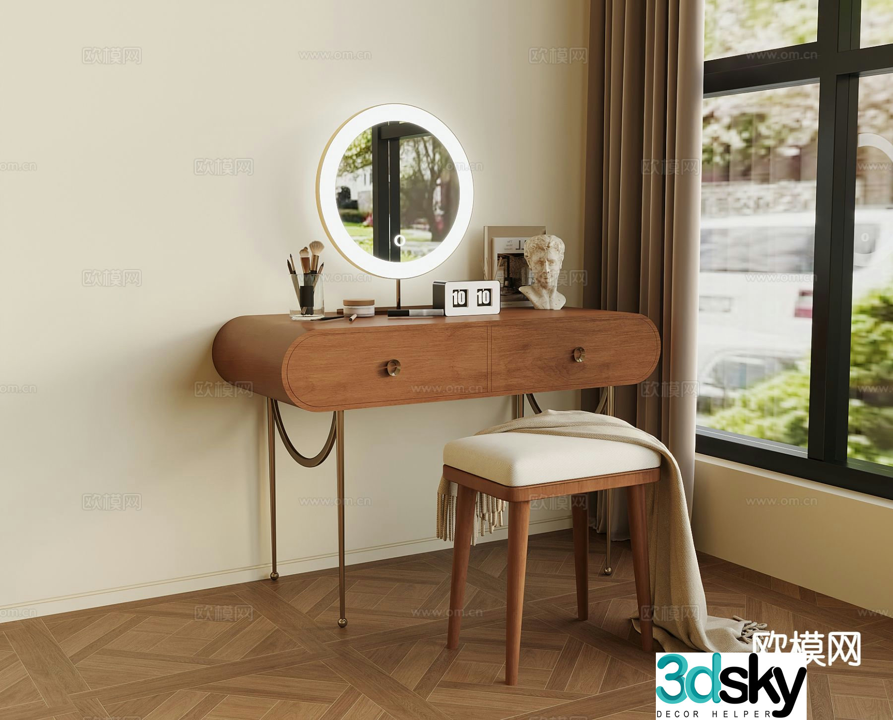 Medieval style dressing table 3d model