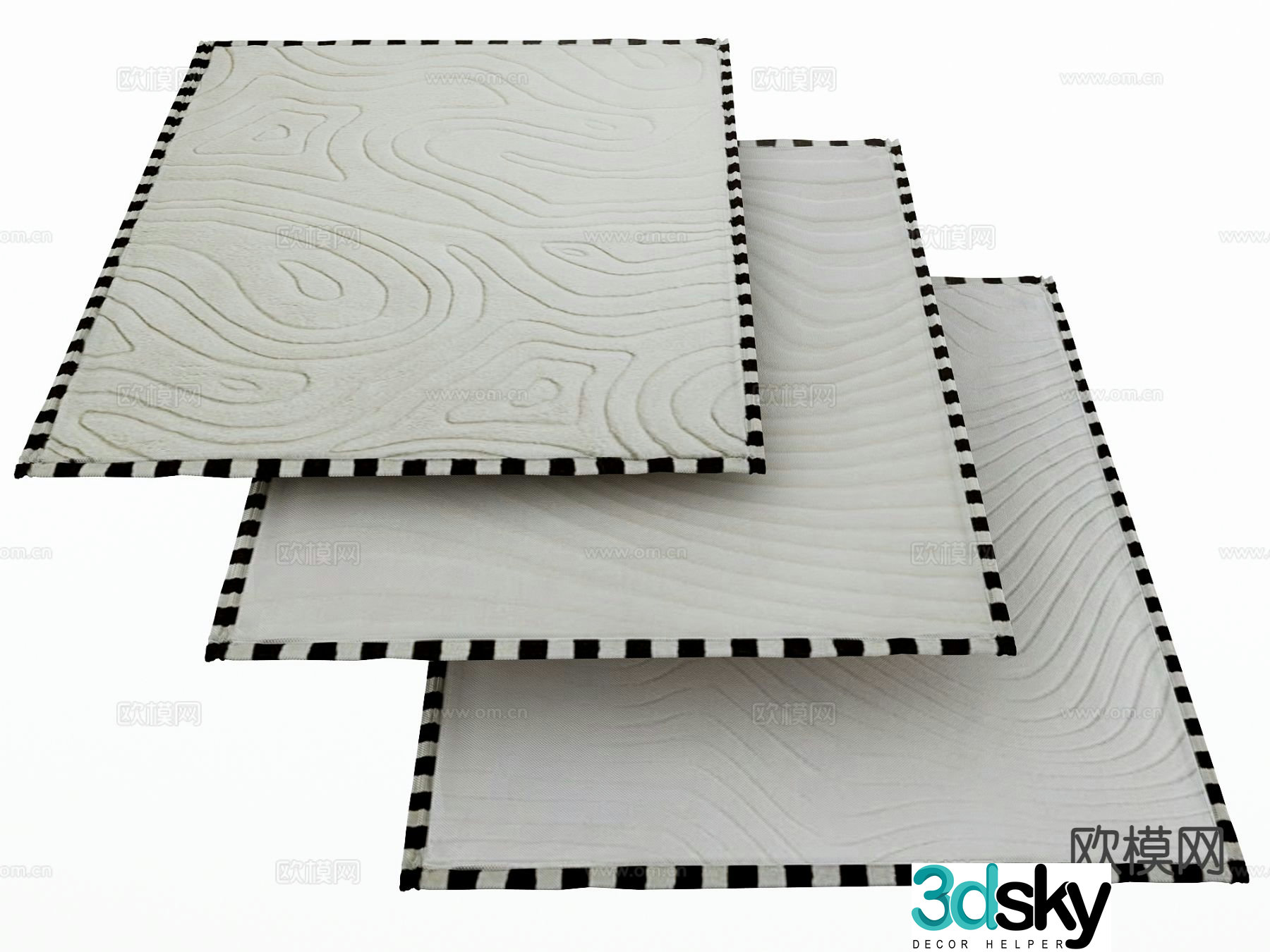 Modern carpet square rug 3d model