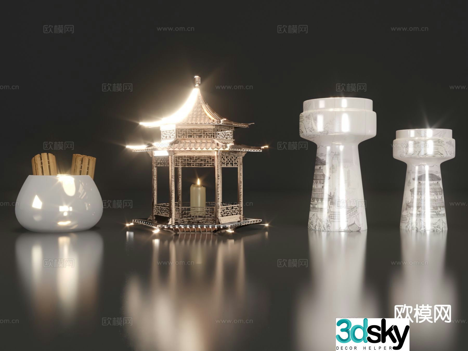 New Chinese style ornaments and crafts 3D model