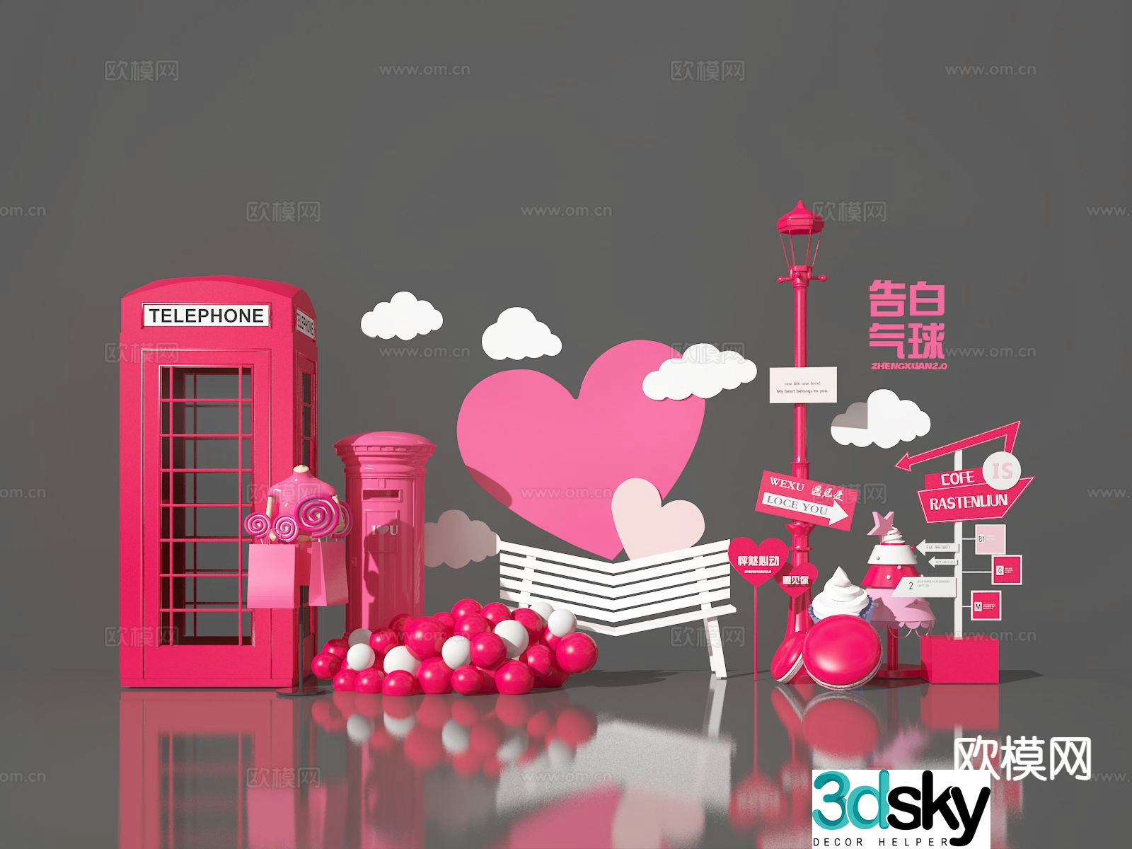 Confession balloon presentation 3D model