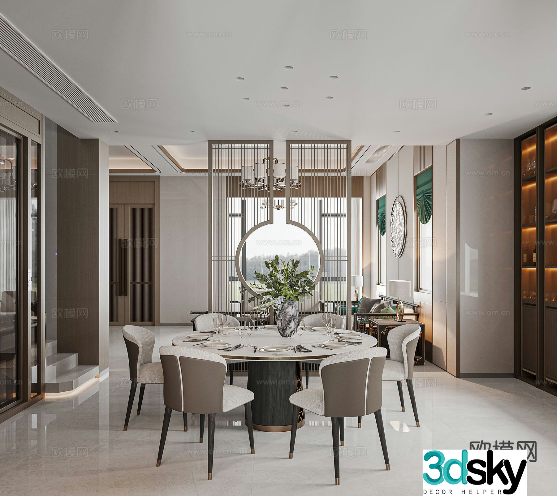 New Chinese restaurant 3d model