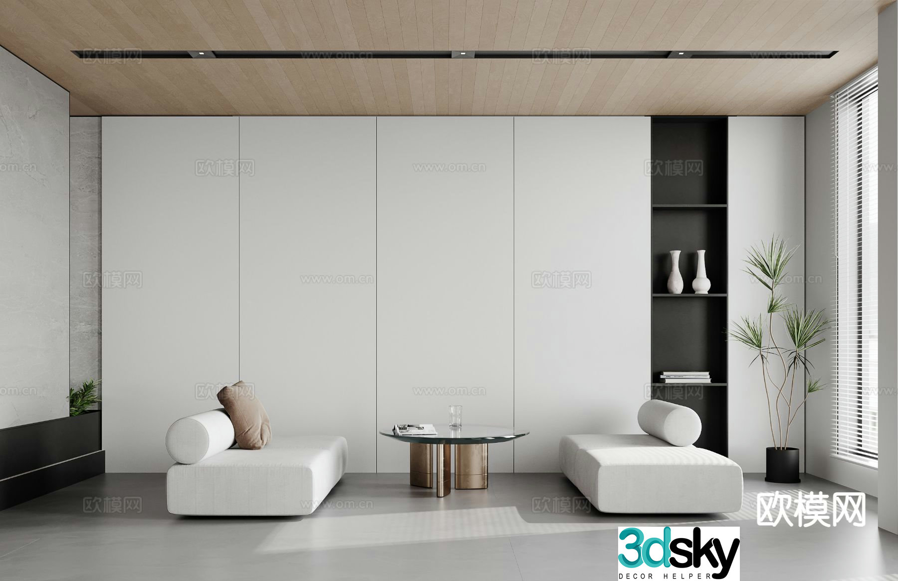 Modern sofa coffee table modular sofa negotiation sofa 3d model