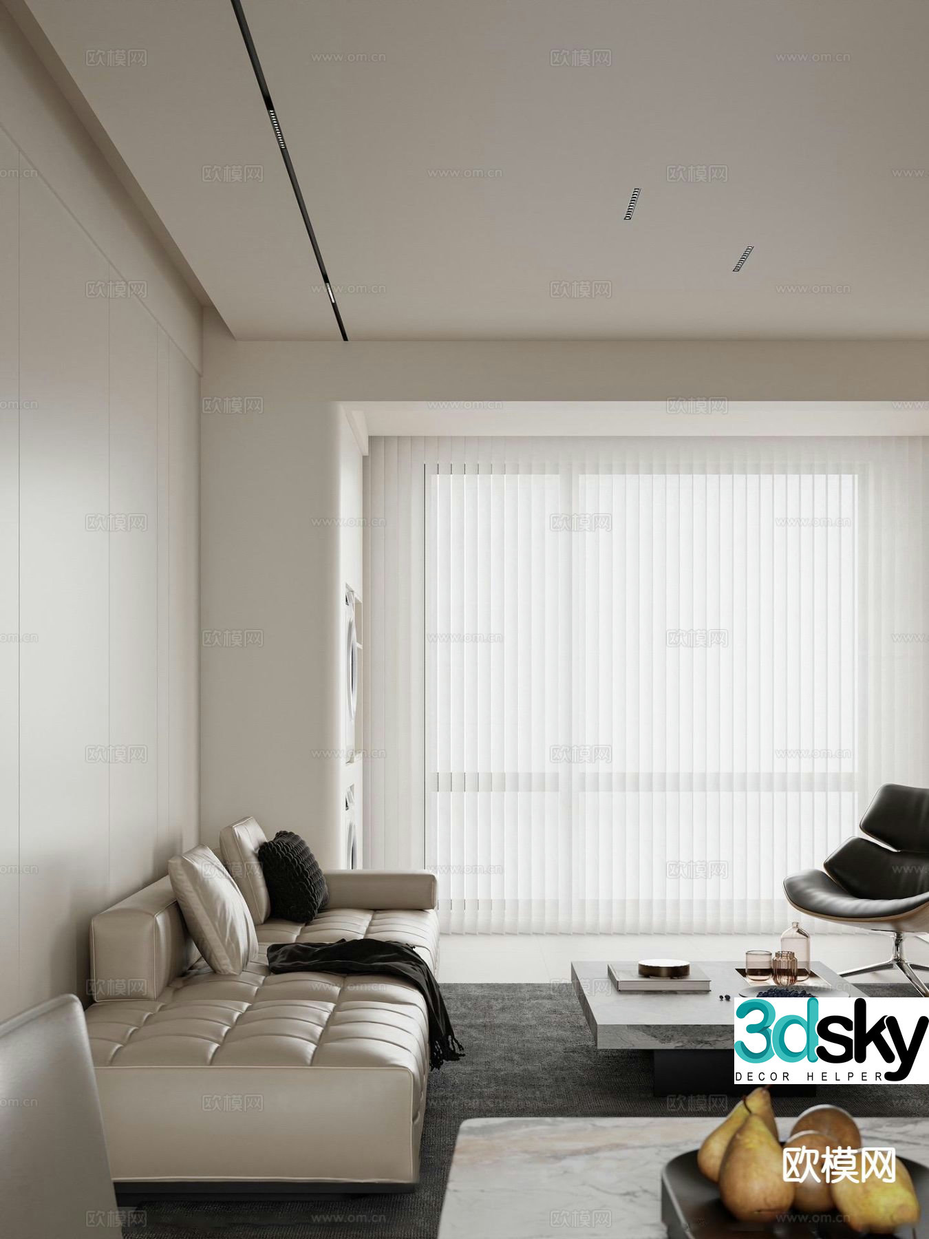 Modern sectional sofa 3d model