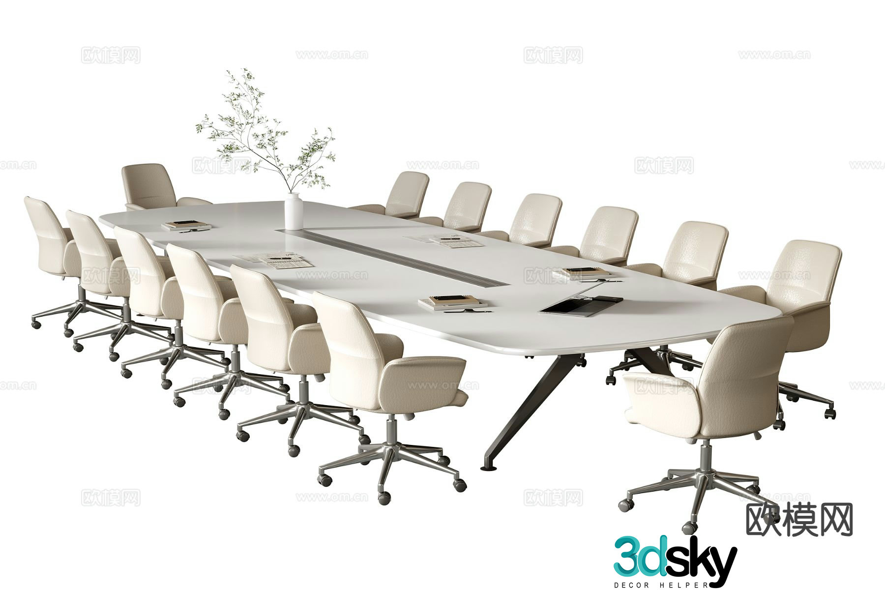 Modern conference table and chairs conference table 3d model
