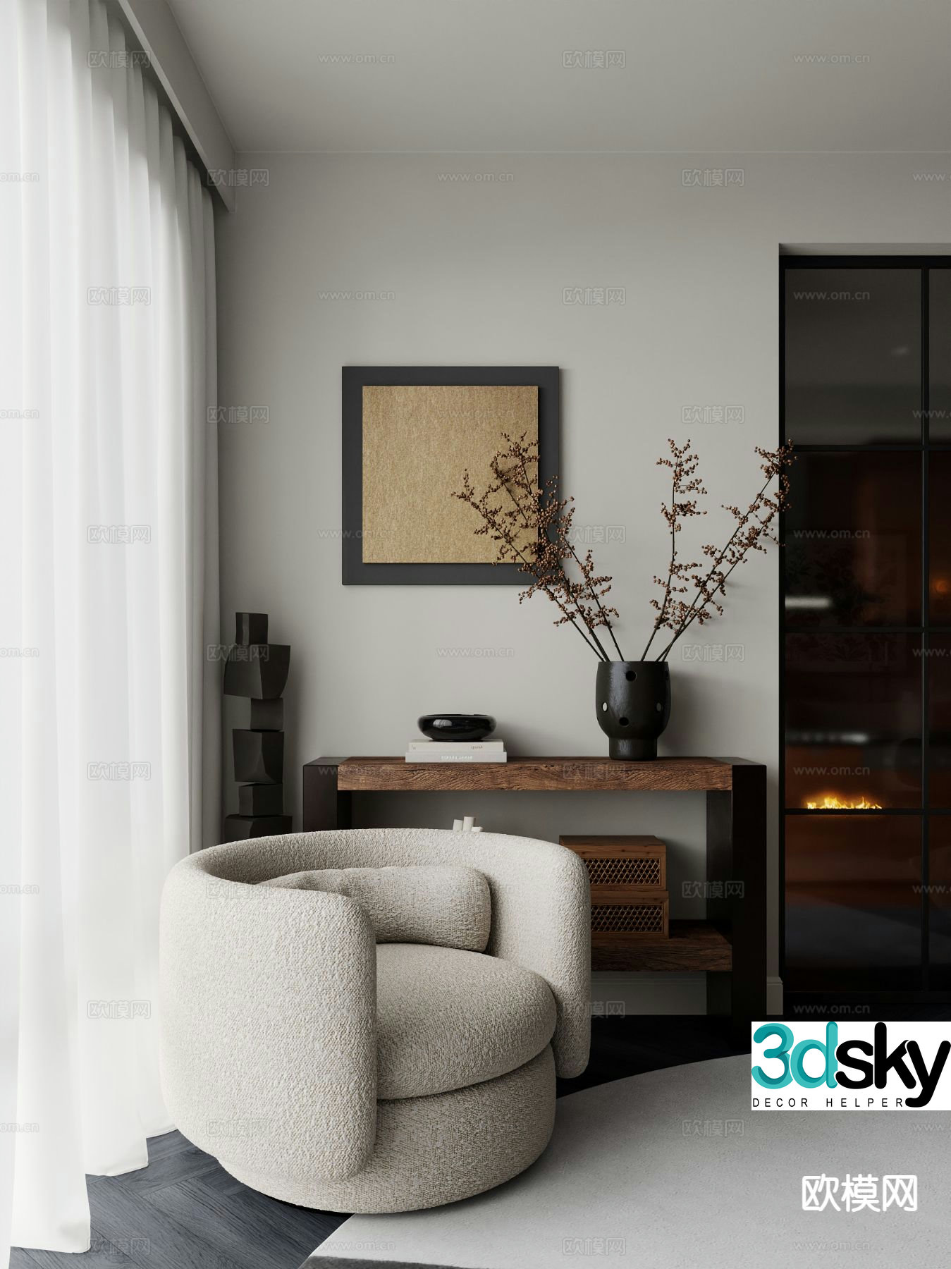 Modern single sofa 3d model