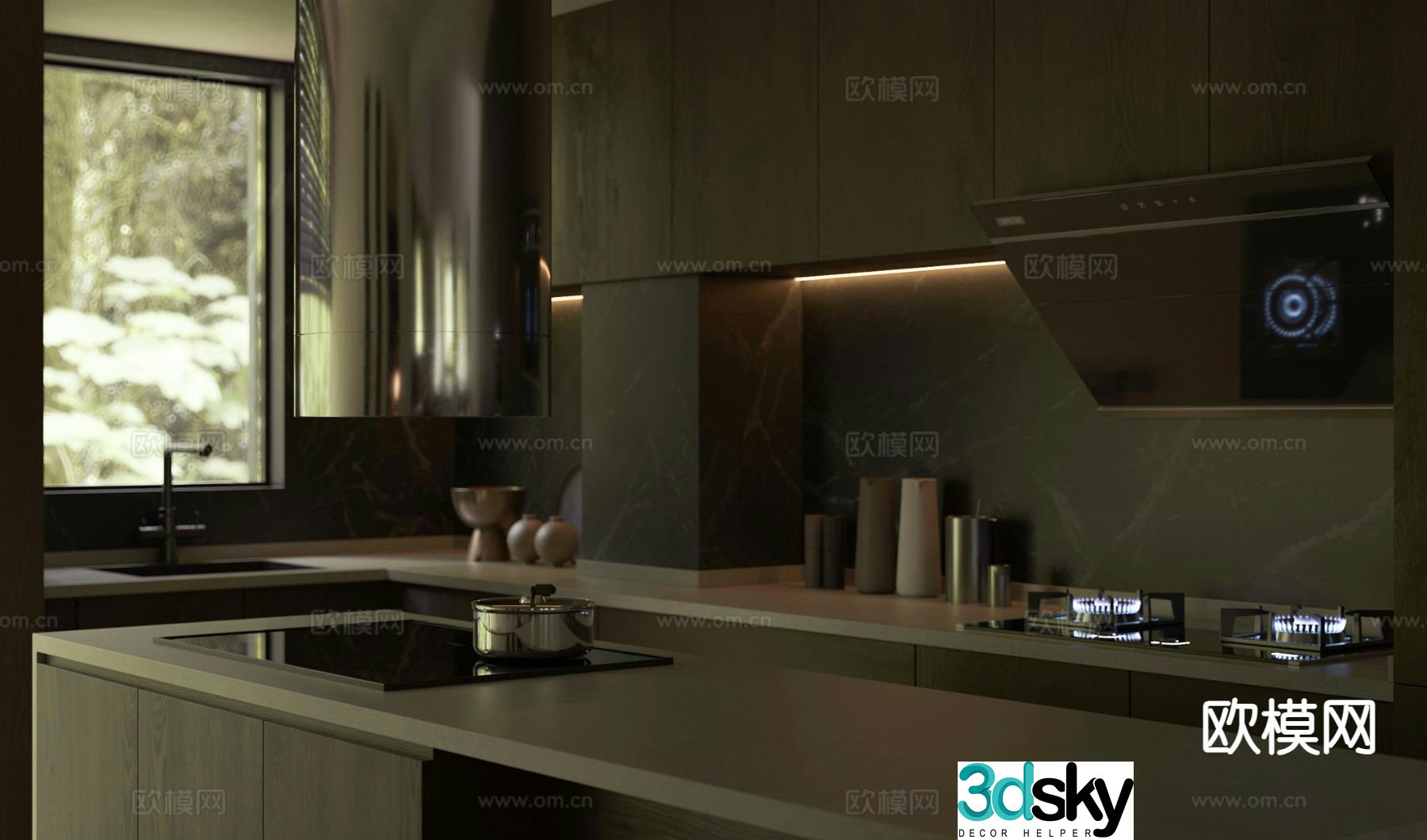 Modern kitchen island 3d model