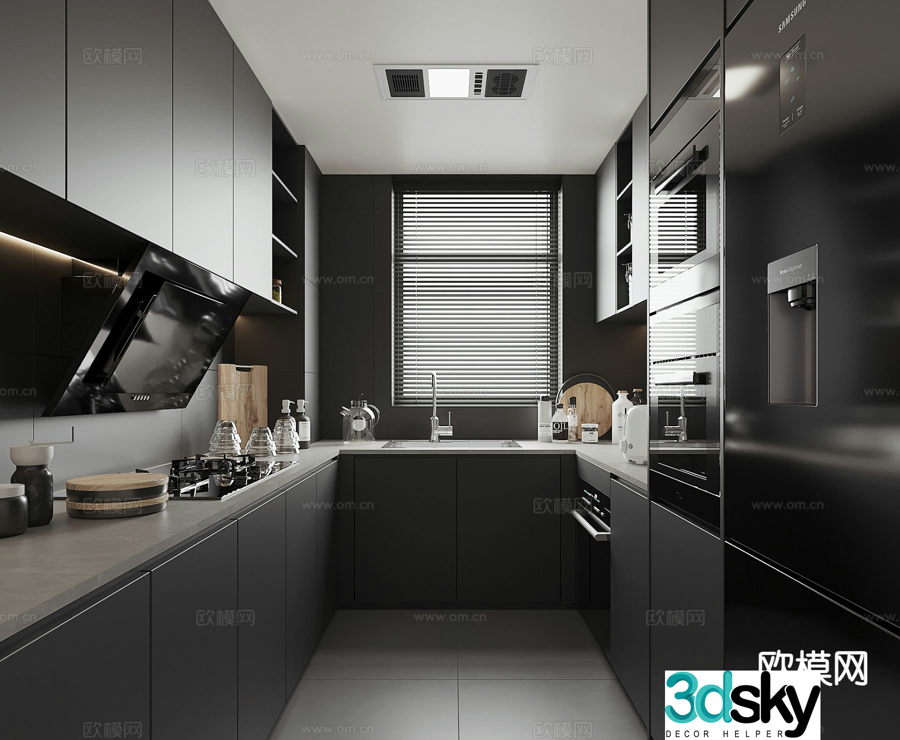 modern kitchen cabinet 3d model