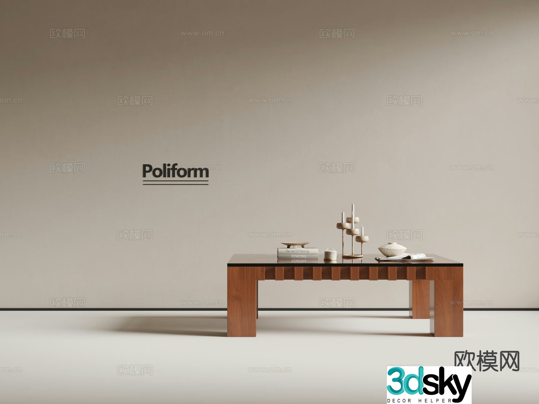 Medieval style coffee table 3D model
