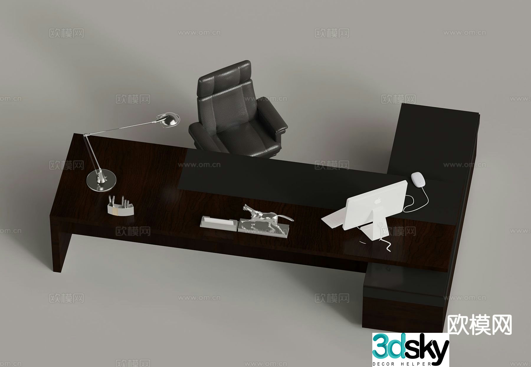 Modern boss desk desk desk 3d model