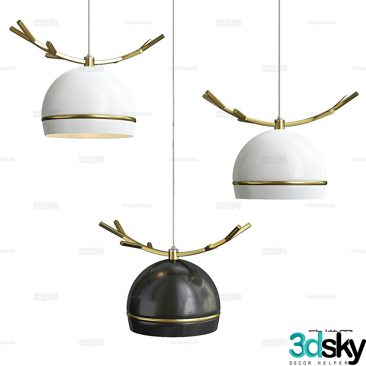 Modern dining room chandelier 3d model