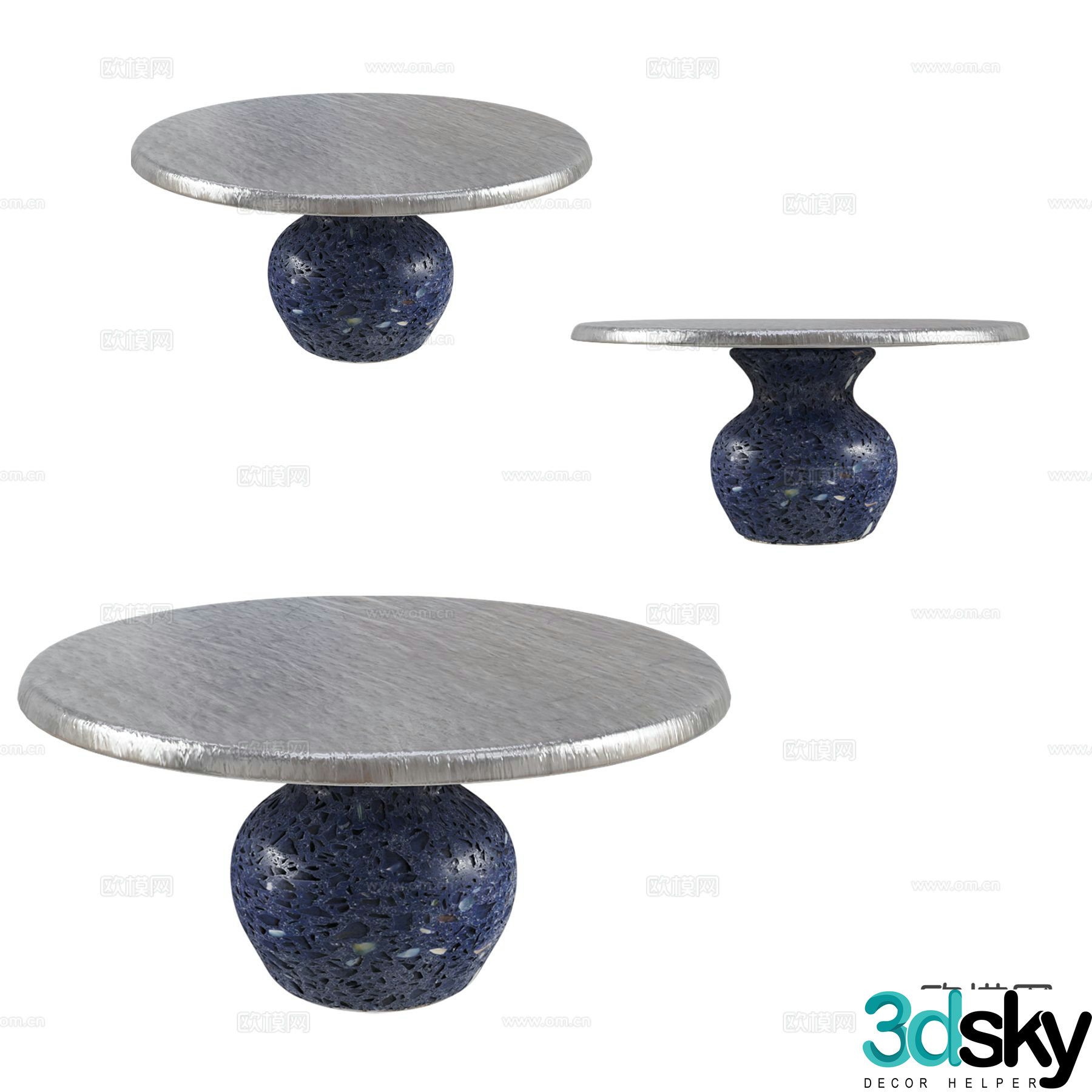 Stone table outdoor table leisure table 3d model