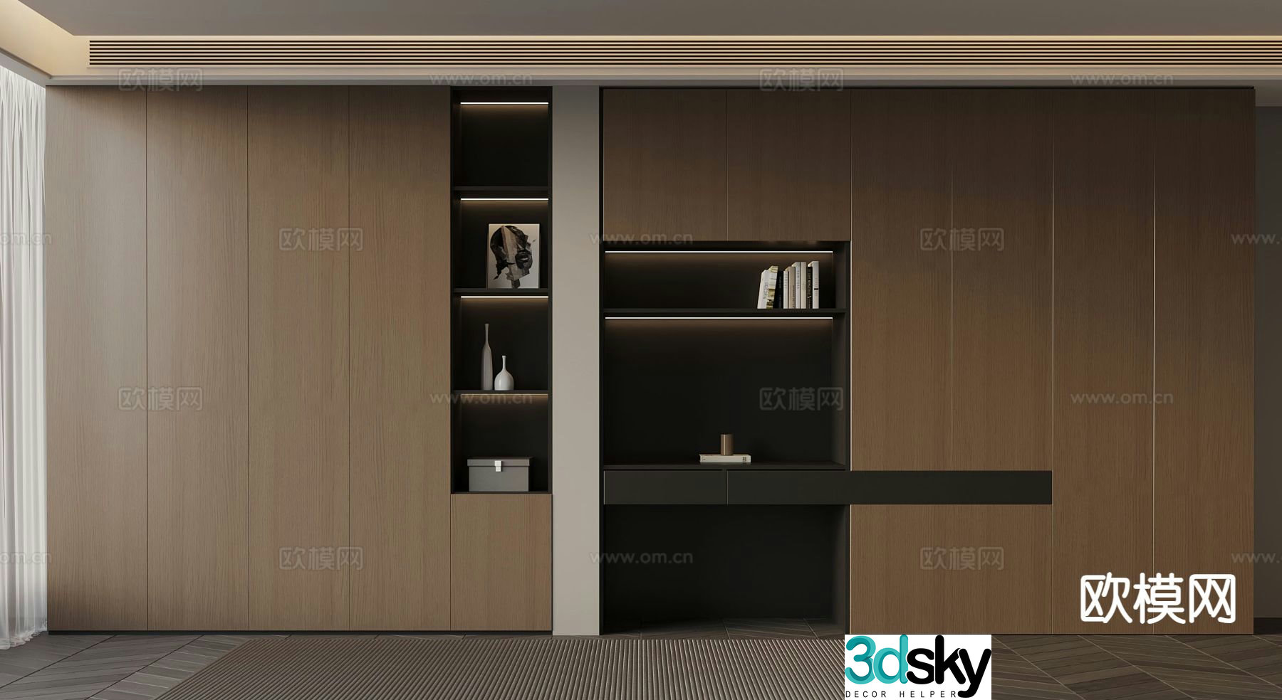 Italian style wardrobe wardrobe 3d model