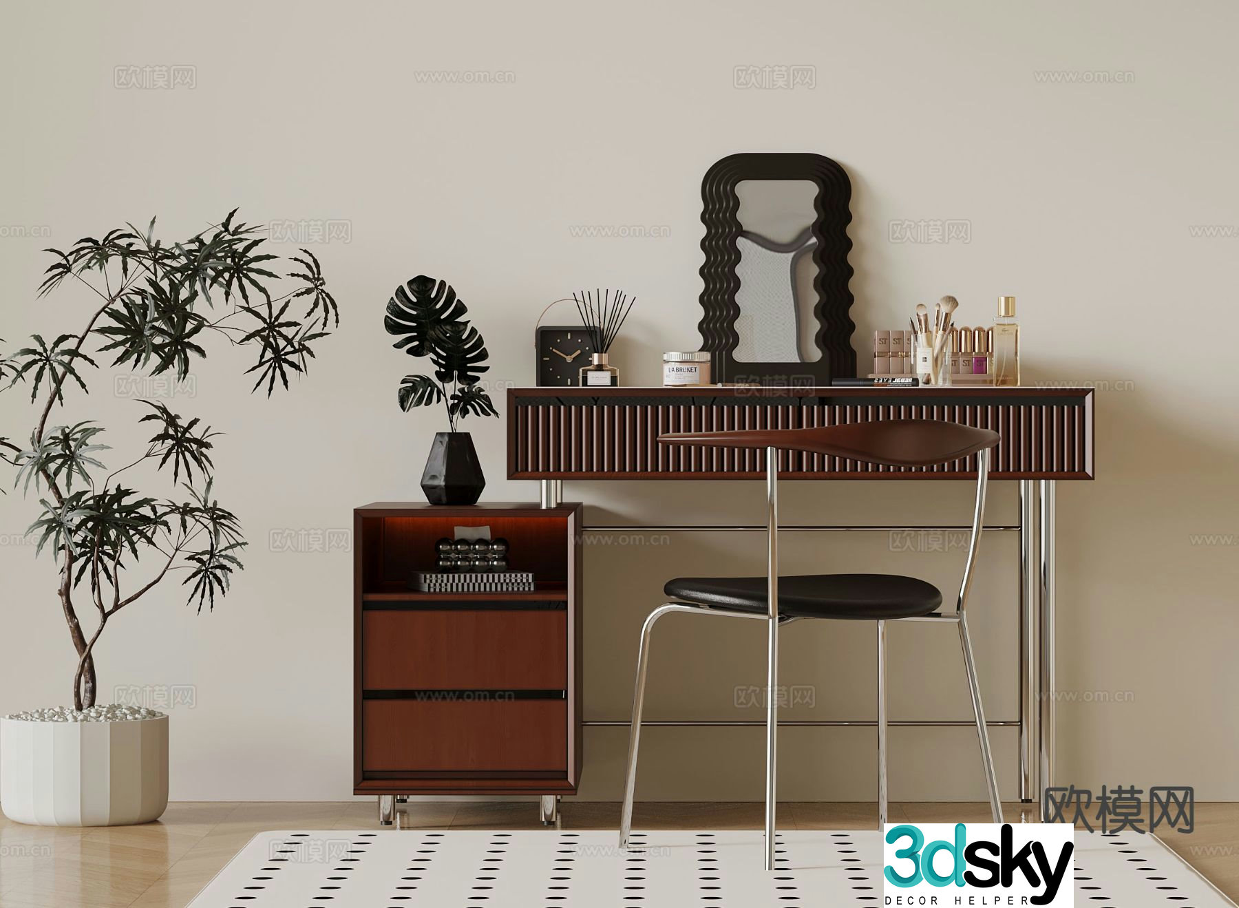 Medieval style dressing table 3d model