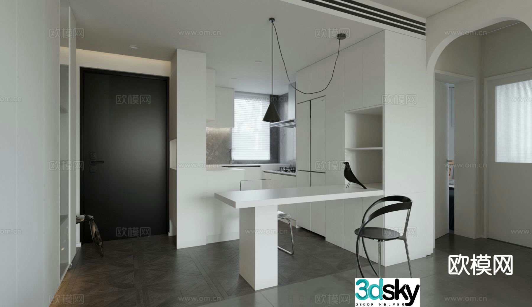 Open kitchen 3d model