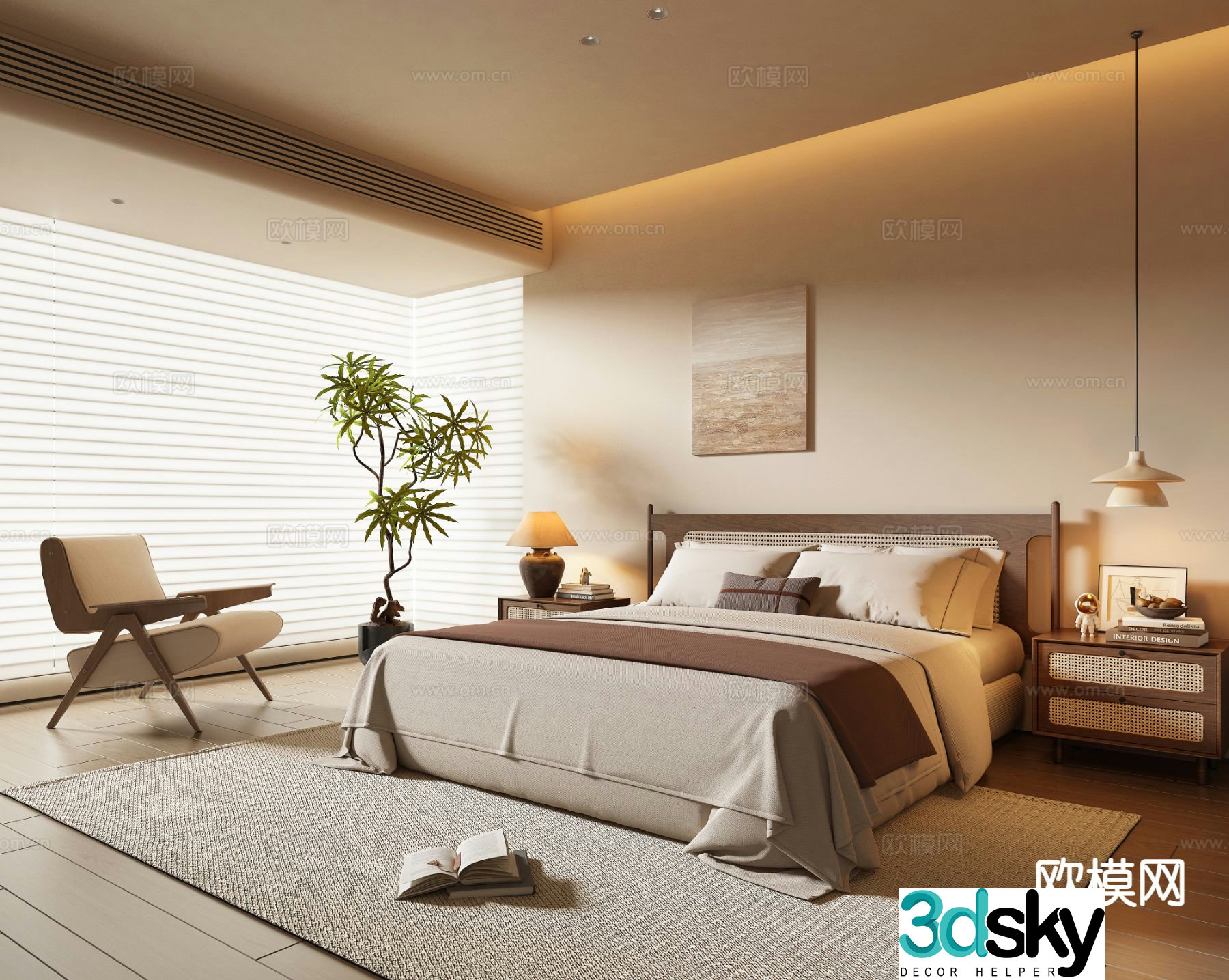 Medieval style bedroom master bedroom 3d model