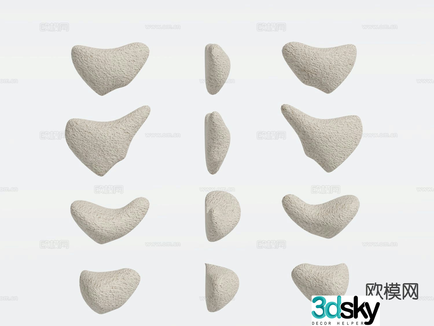 Cream style three-dimensional hanging decoration wall decoration 3D model