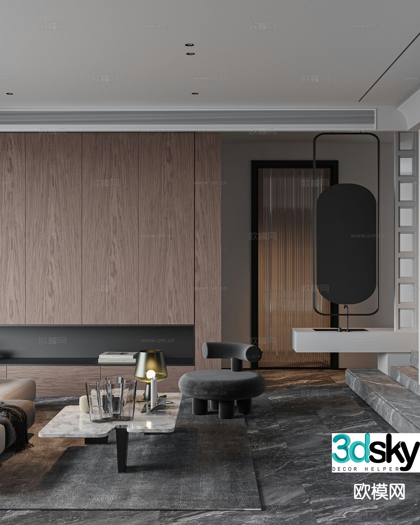 Modern entrance aisle 3D model