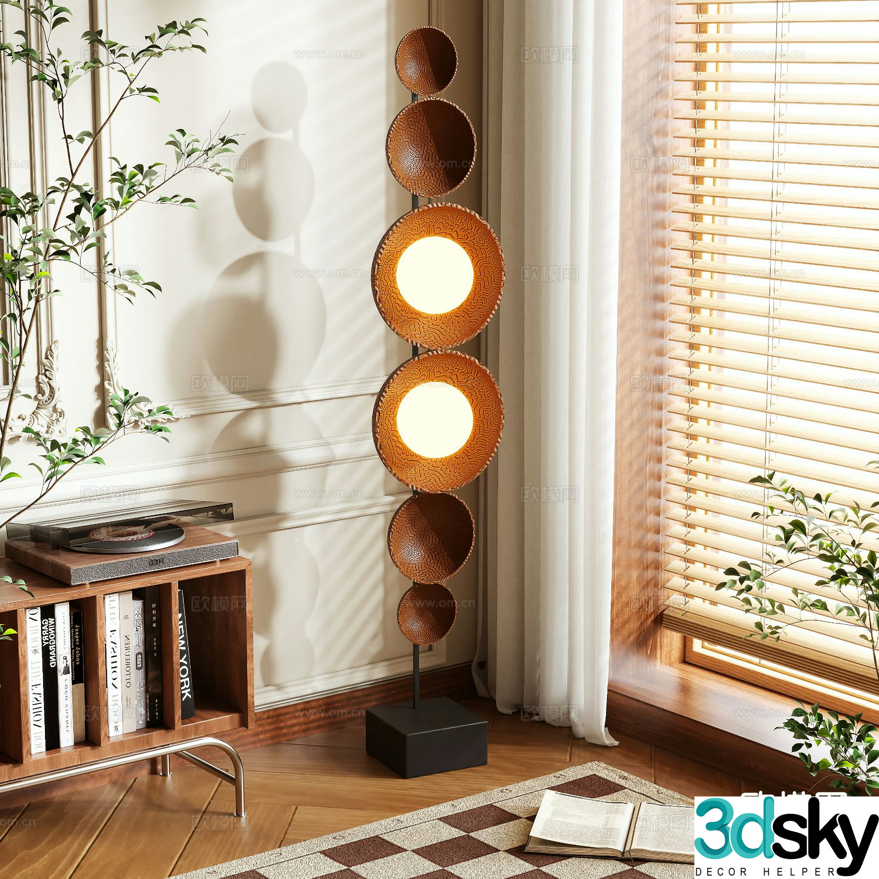 Medieval style floor lamp 3d model