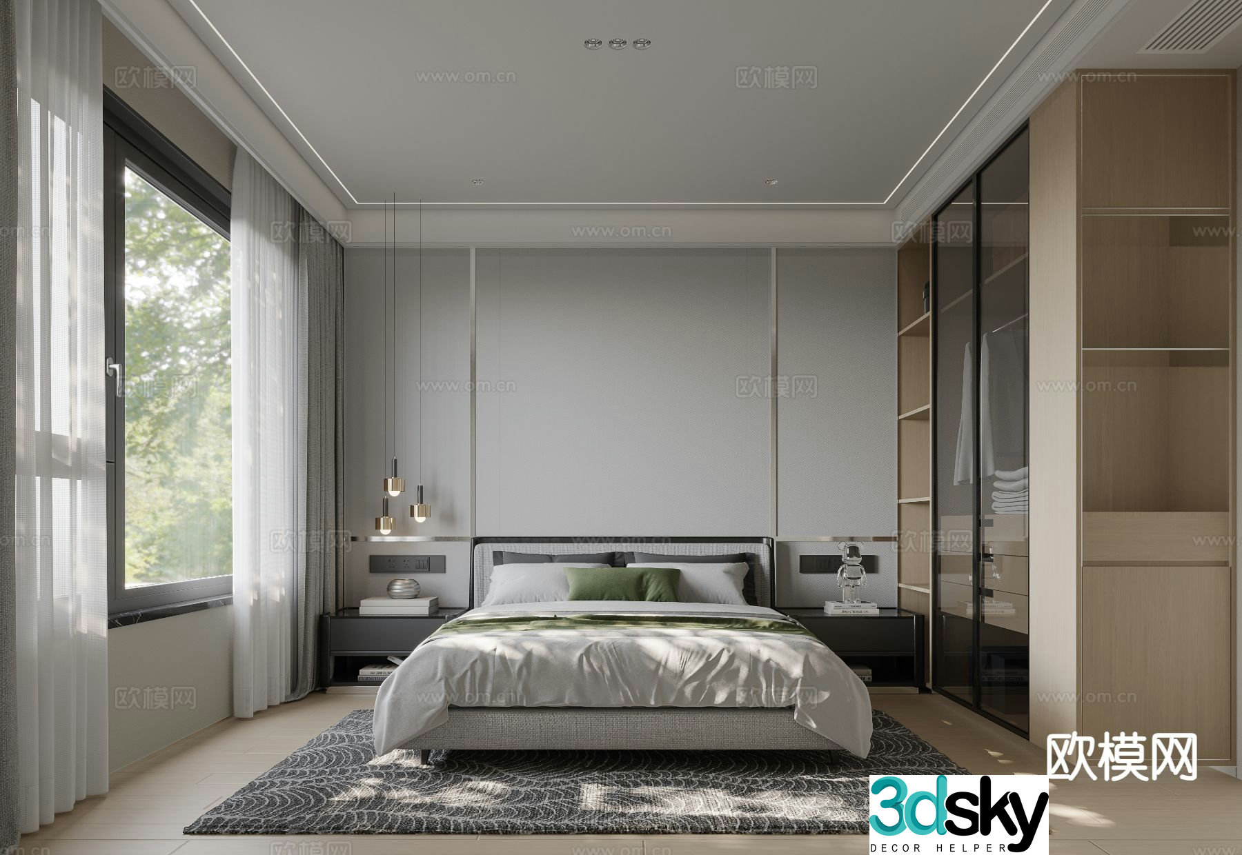 Modern bedroom master bedroom 3d model