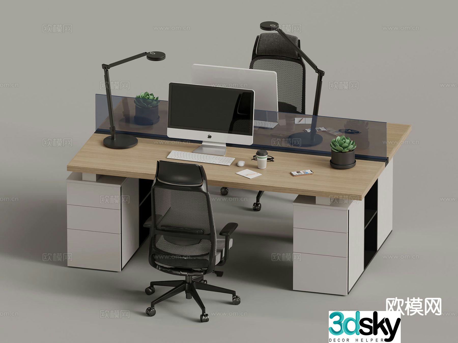 office desk chair post 3d model