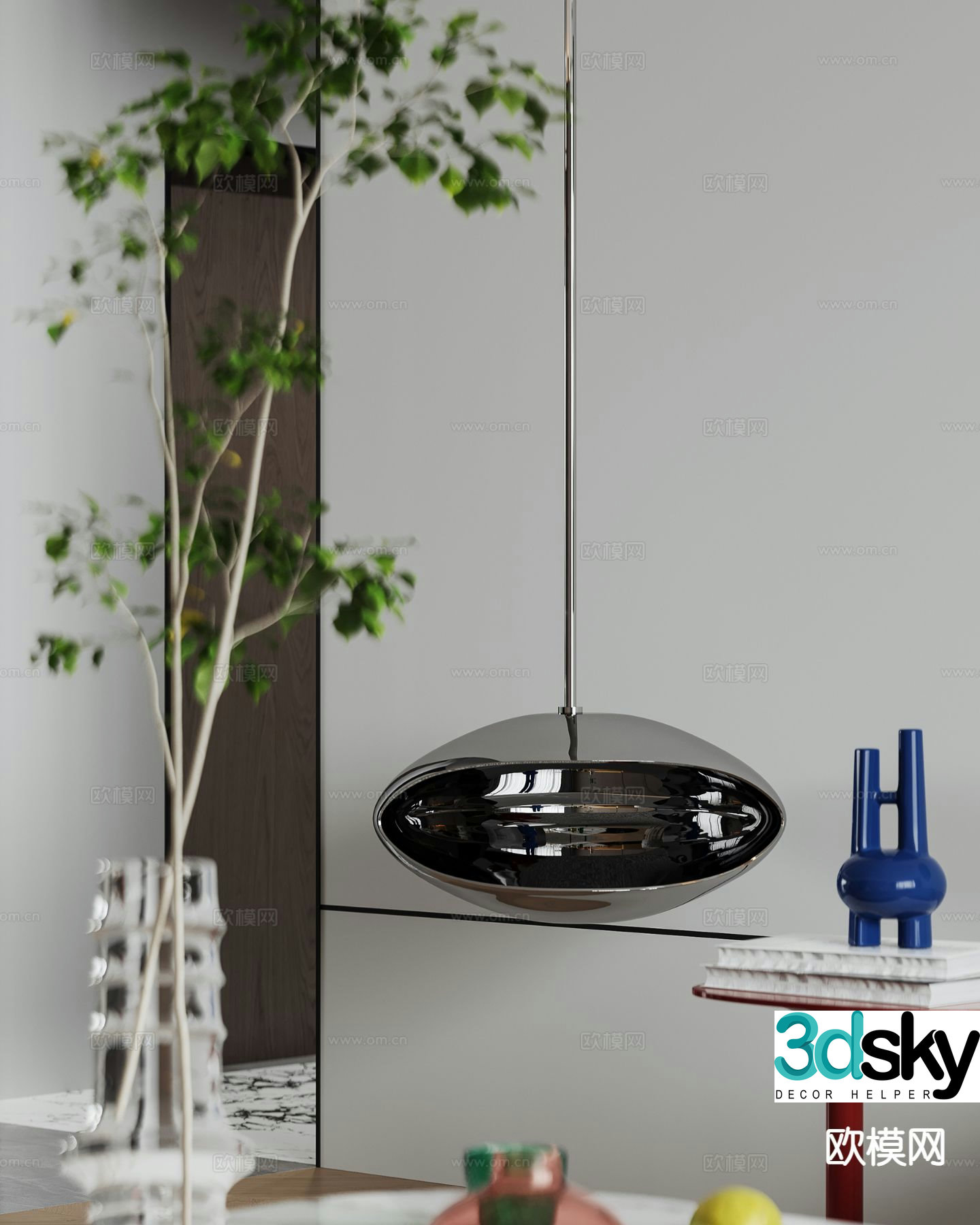 Modern hanging sculpture ornaments 3D model