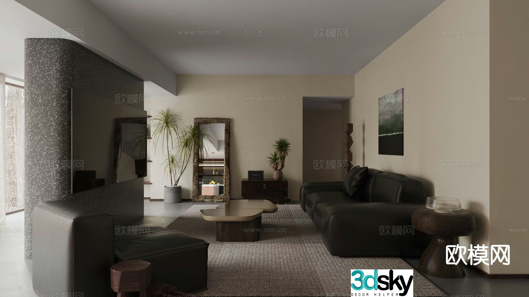 Medieval style living room 3D model