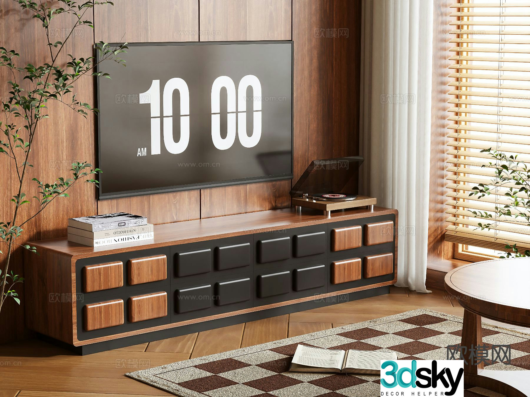 Medieval style TV cabinet 3D model