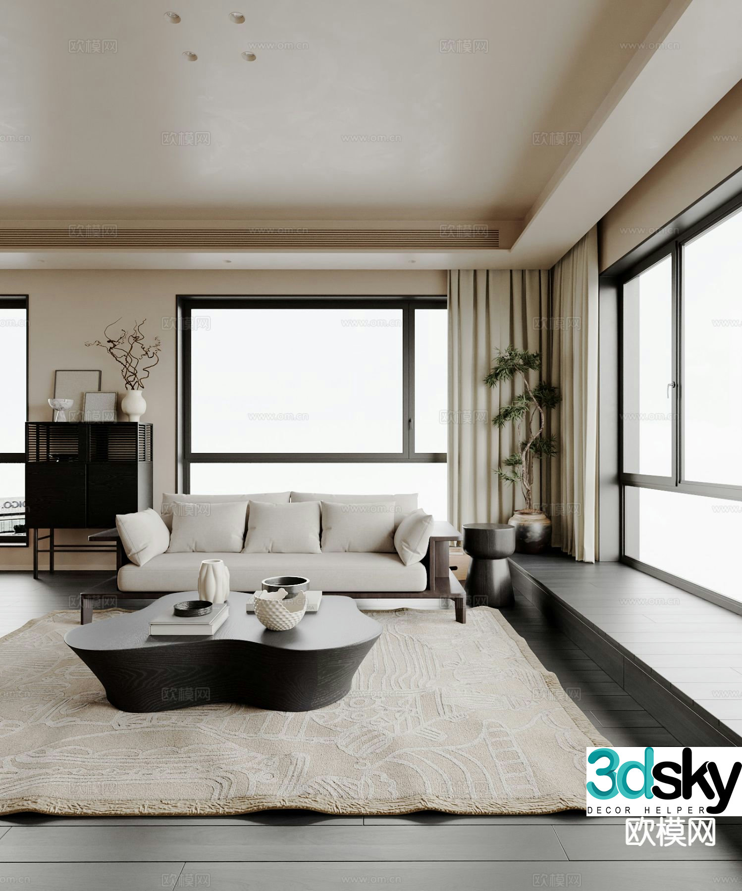 Medieval style living room 3D model