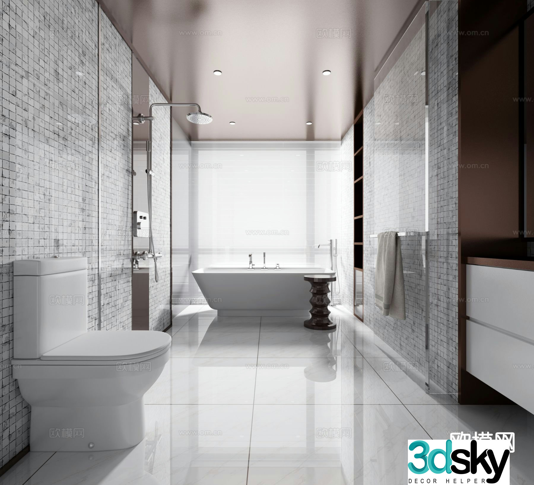Modern bathroom bathroom master bathroom 3d model