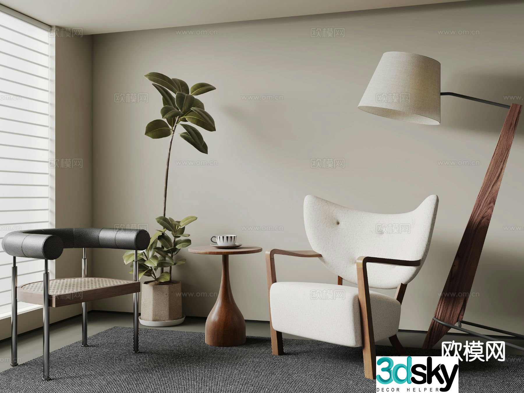 Medieval style leisure chair armchair 3d model