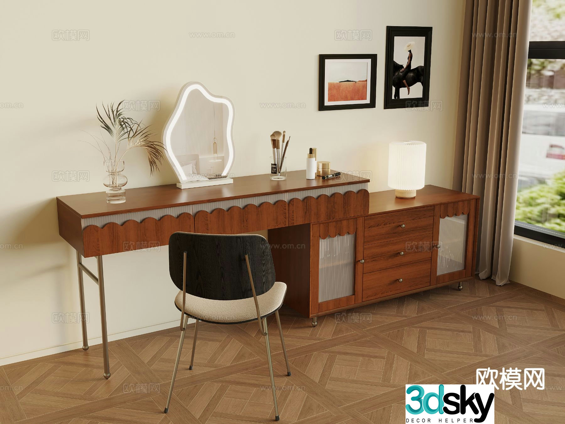 Medieval style dressing table 3d model