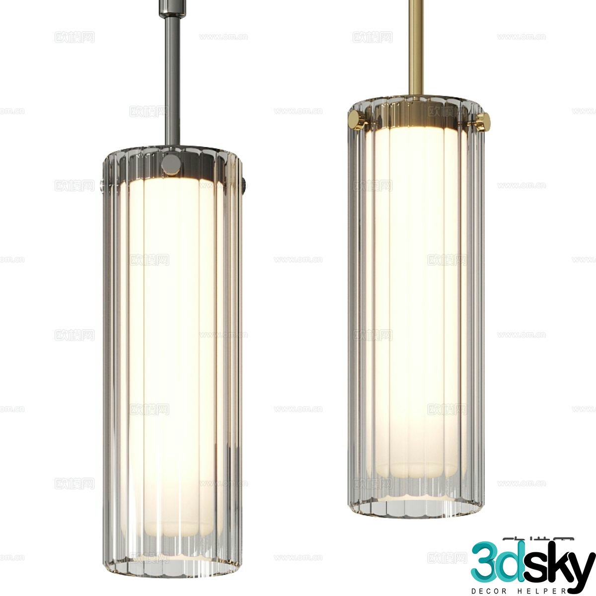 Glass small chandelier 3d model