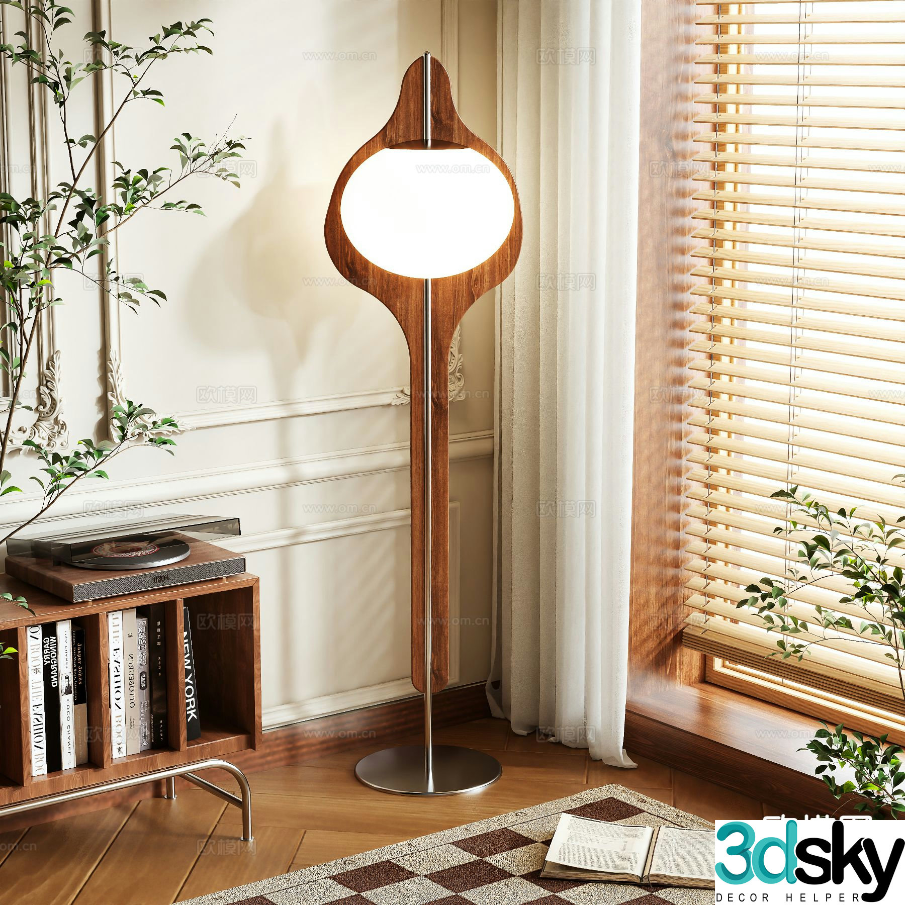 Medieval style floor lamp 3d model