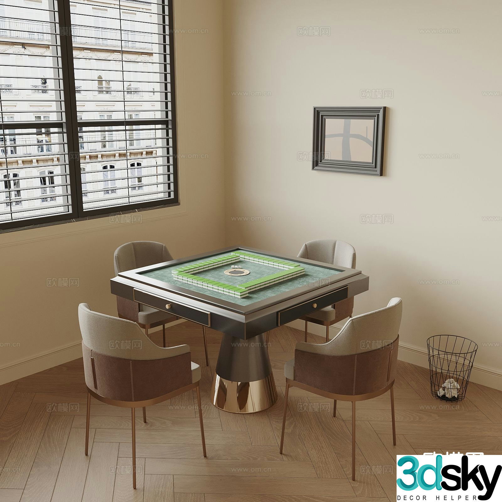 Modern mahjong table 3d model