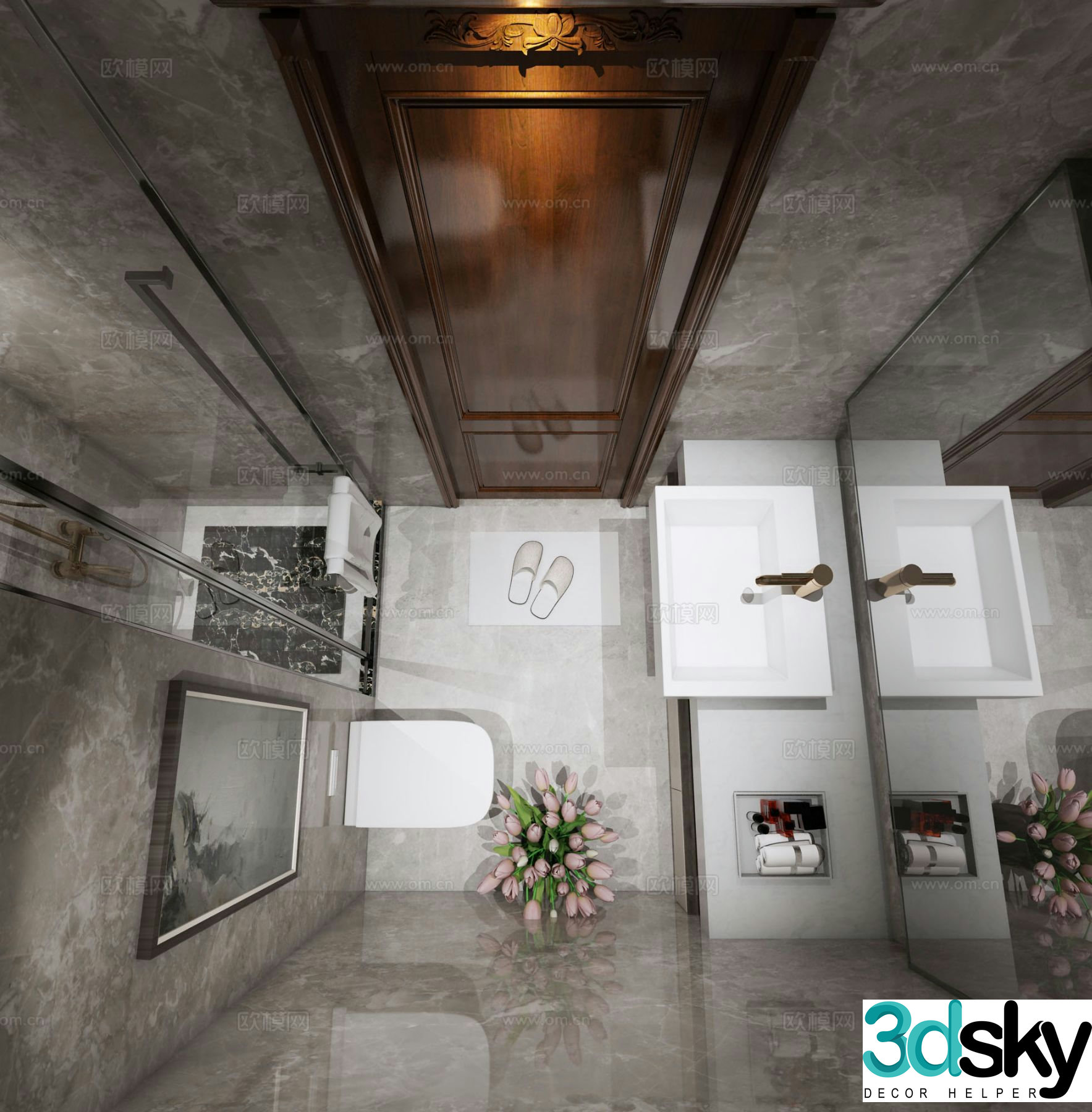 Modern bathroom bathroom 3d model