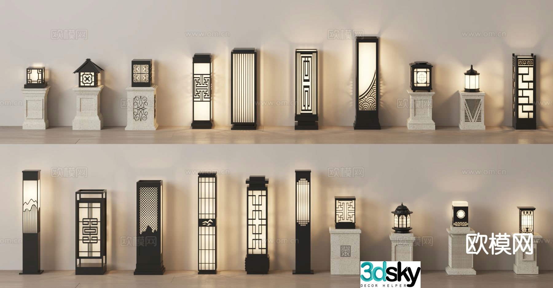 Chinese outdoor lamp garden lamp column lamp 3d model