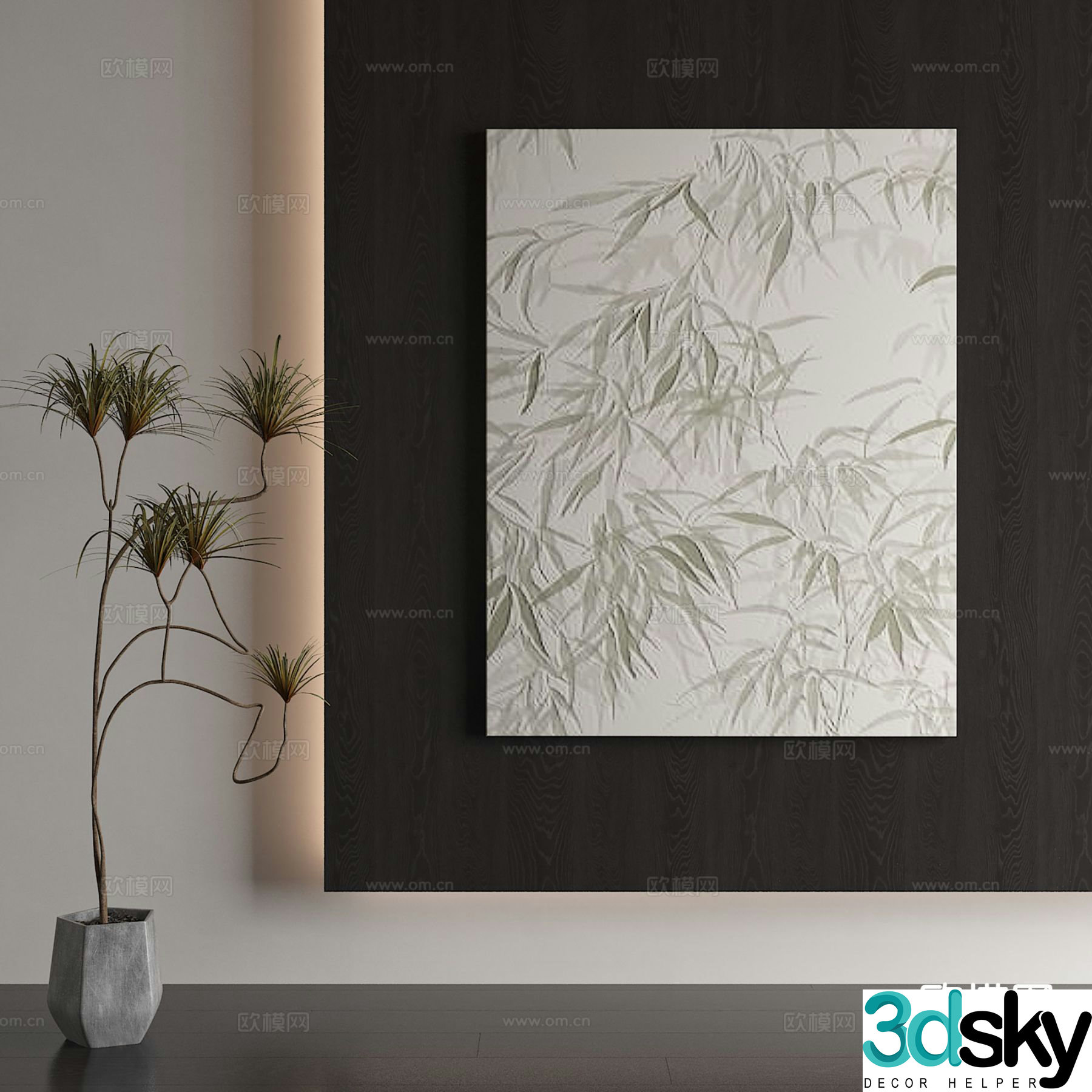 Medieval style texture painting decorative painting 3d model
