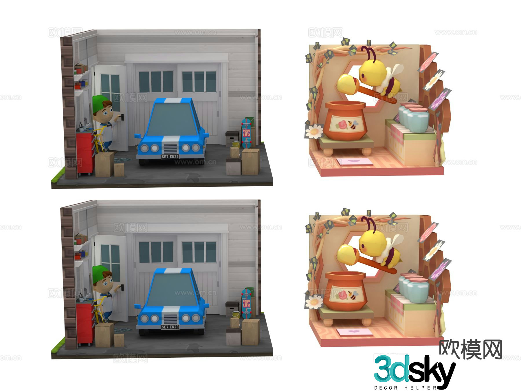 Furnishings toys beautiful display micro landscape 3d model