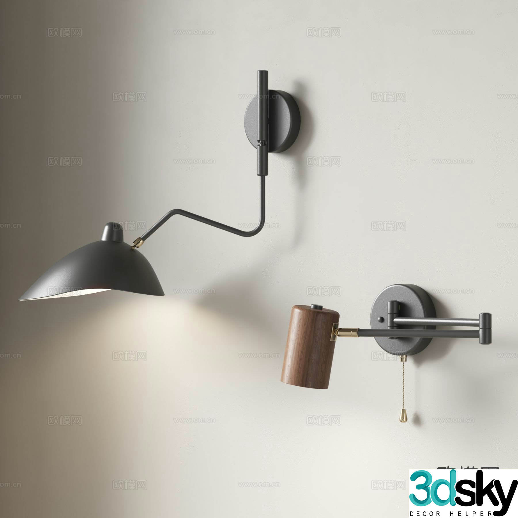 Modern wall light 3d model