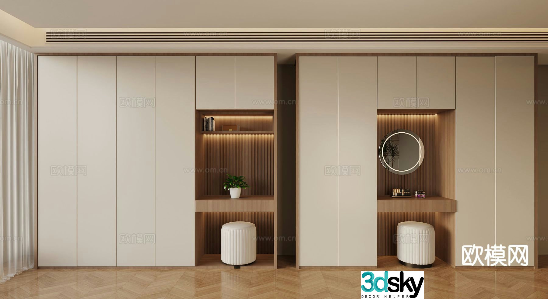 Medieval style wardrobe wardrobe 3d model