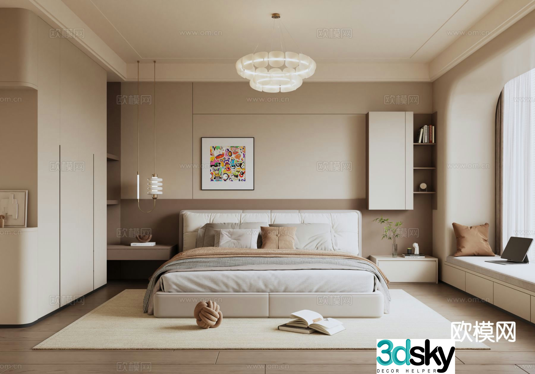 Medieval style bedroom master bedroom 3d model