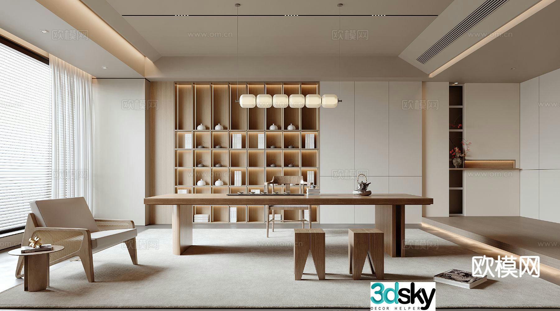 New Chinese tea room 3d model