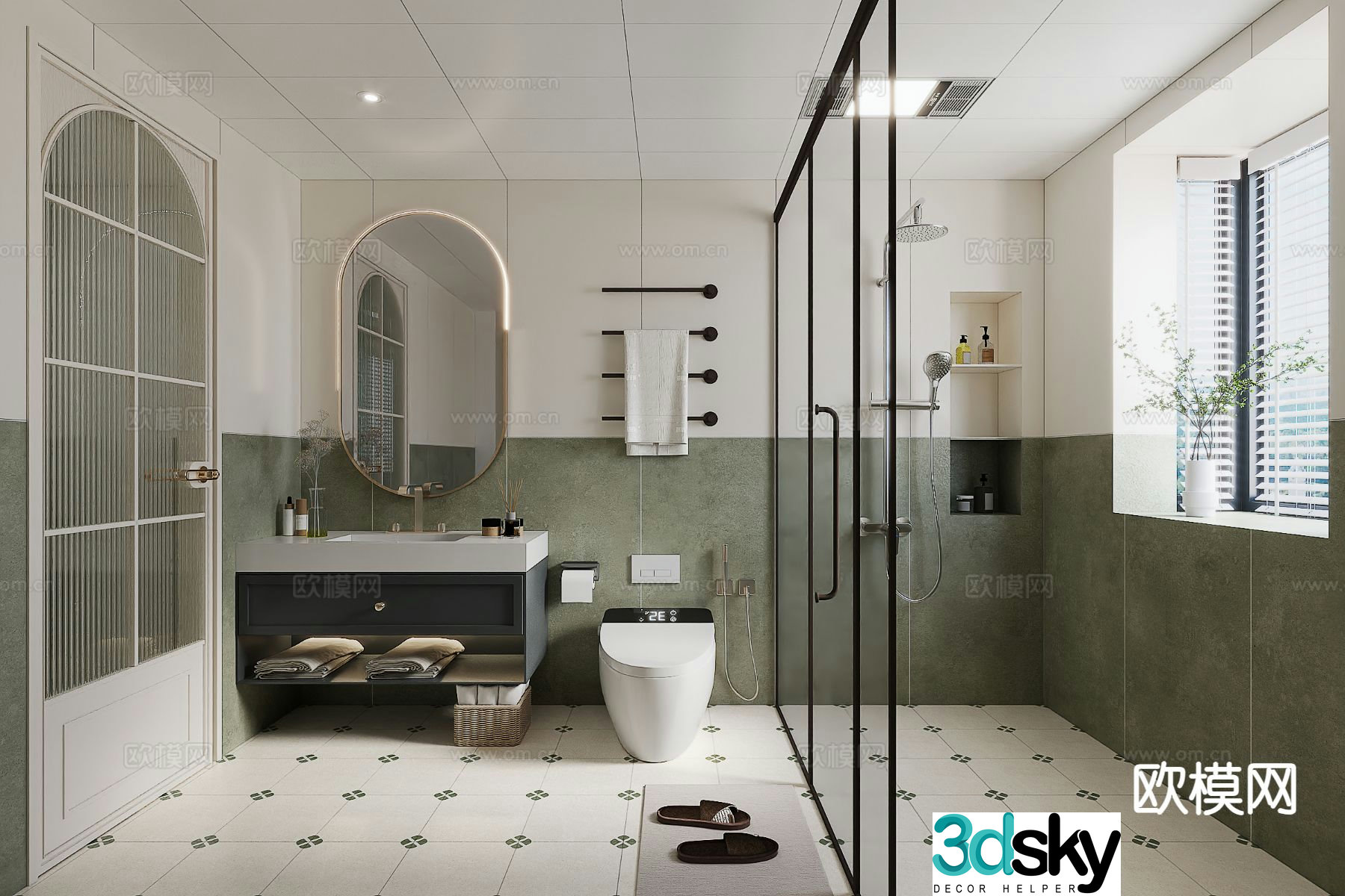 French bathroom bathroom 3d model