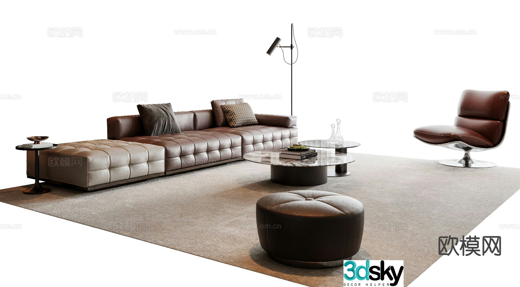 Italian sectional sofa 3d model