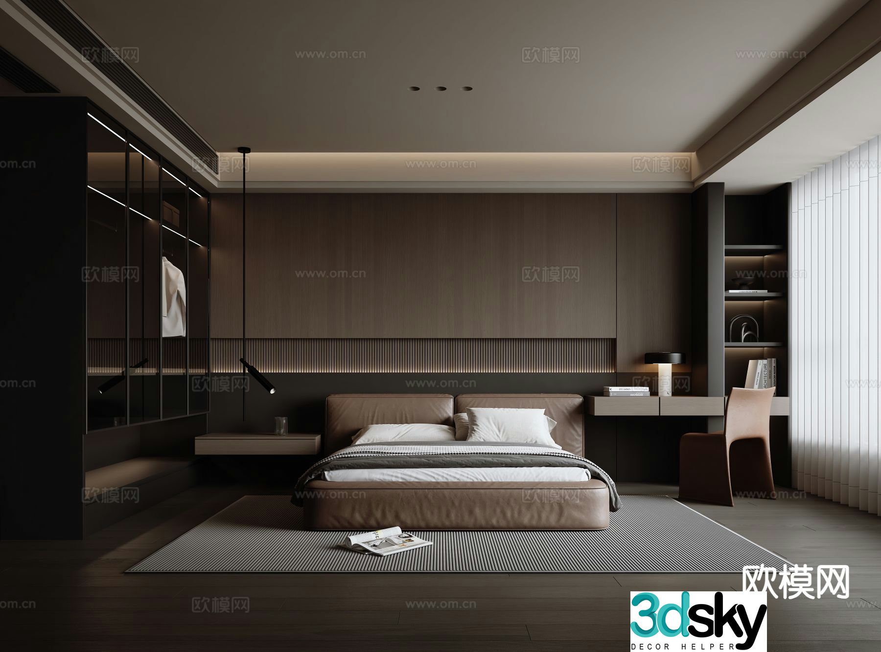 Italian style bedroom master bedroom 3d model