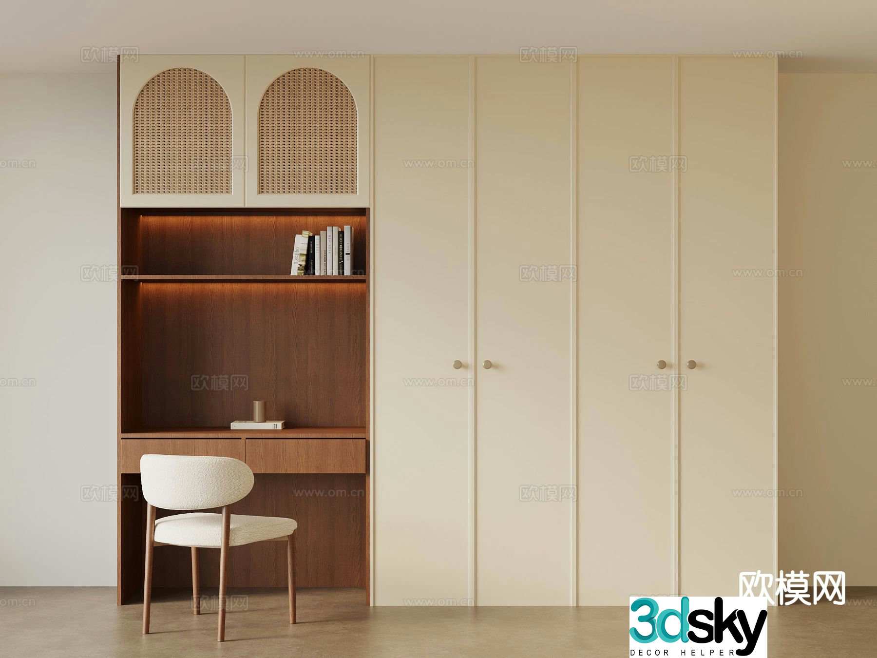 Medieval style wardrobe wardrobe 3d model