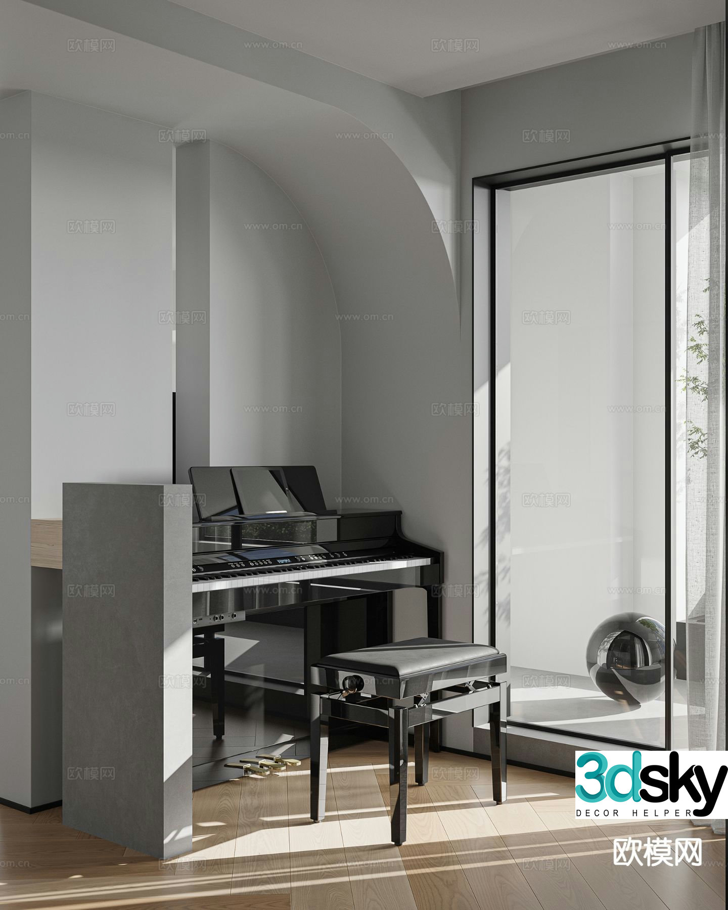 modern piano 3d model