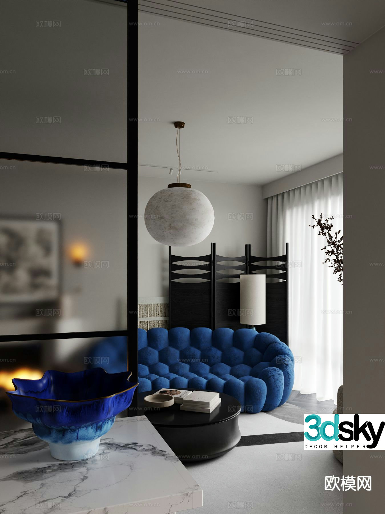 Modern sectional sofa 3d model