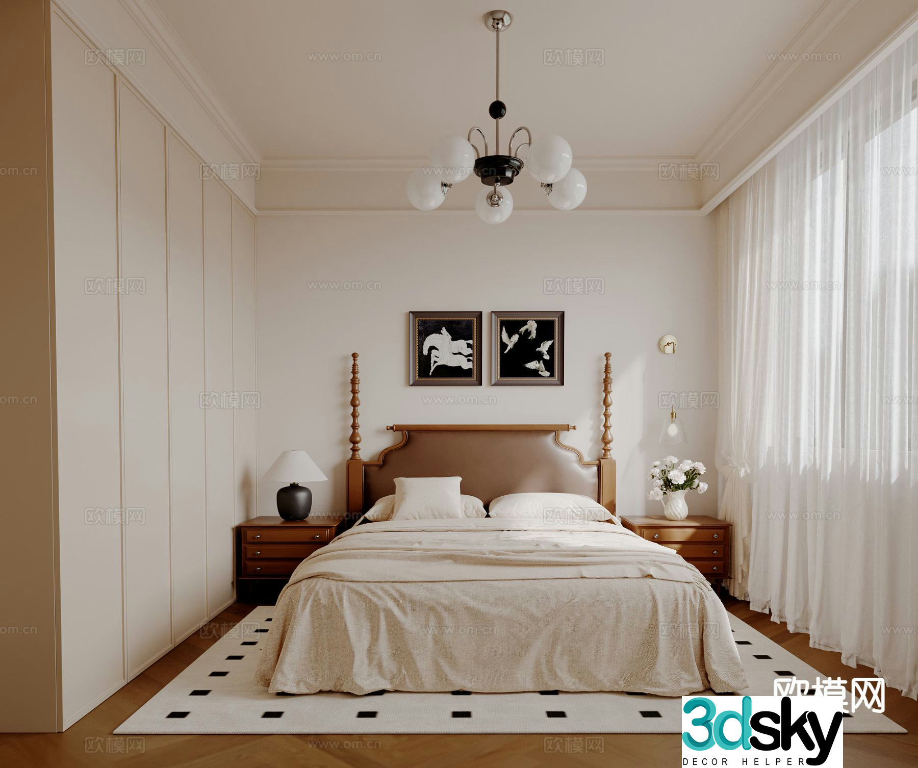 Medieval style bedroom second bedroom 3D model